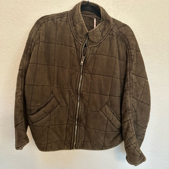 Free People Dolman Quilted Knit Jacket XS Dusted Military - Picture 2 of 3